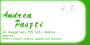andrea paszti business card